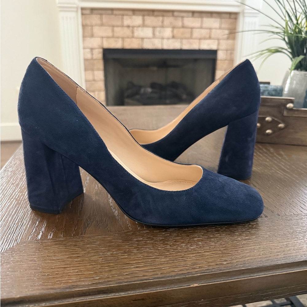 Nine West Udele Navy Blue Suede Women's Pumps 10